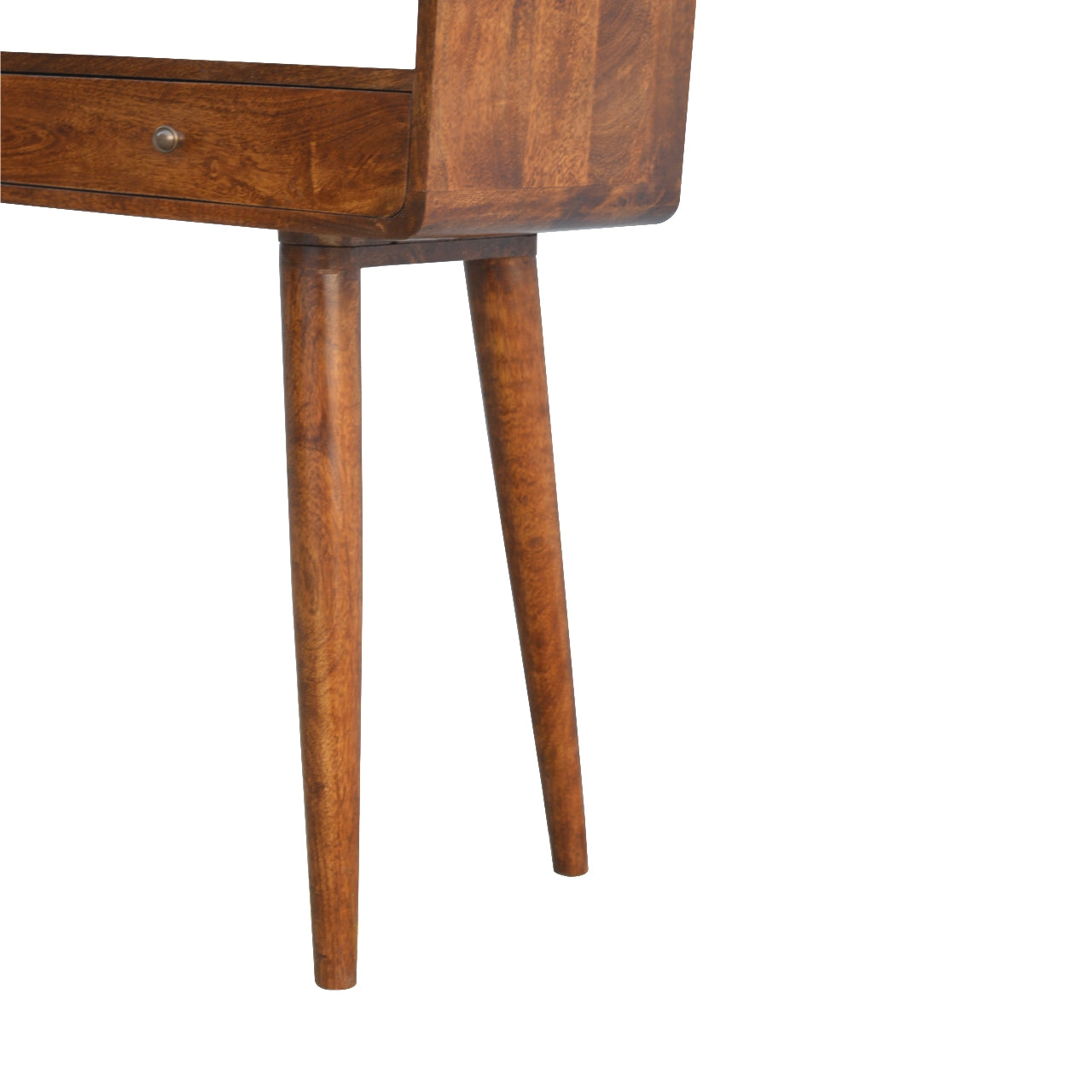 Mesa Consola Curva en Acabado Castaño