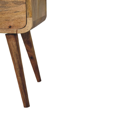 Mesita de Noche Mini Curva Estilo Roble