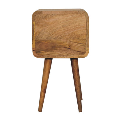 Mesita de Noche Mini Curva Estilo Roble