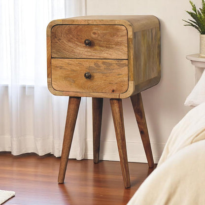 Curved Chestnut Bedside