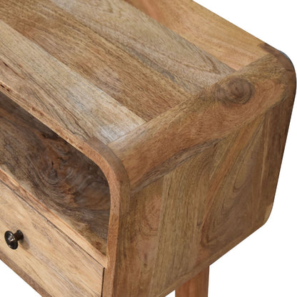 Mini Mesa Consola Curva Estilo Roble
