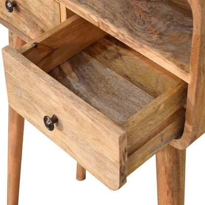Mini Mesa Consola Curva Estilo Roble