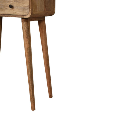 Mini Mesa Consola Curva Estilo Roble