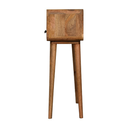 Mini Mesa Consola Curva Estilo Roble