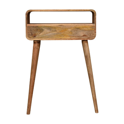 Mini Mesa Consola Curva Estilo Roble