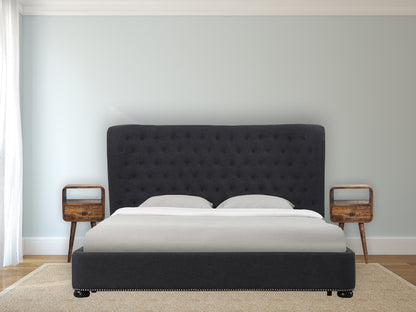 Mini Grey Wash Curve Open Bedside