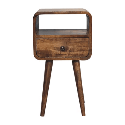 Mini Grey Wash Curve Open Bedside