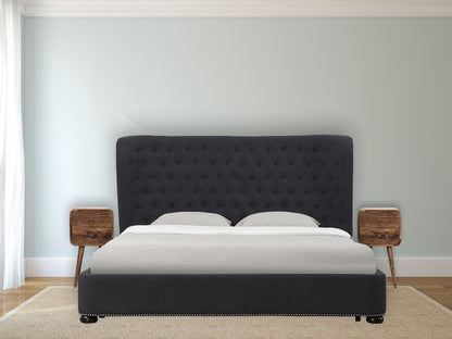Mini Curved Grey Washed Bedside