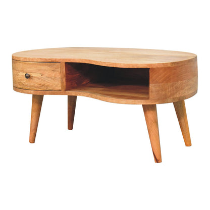 Mesa de Centro Wave con Acabado Roble