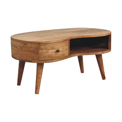 Mesa de Centro Wave con Acabado Roble