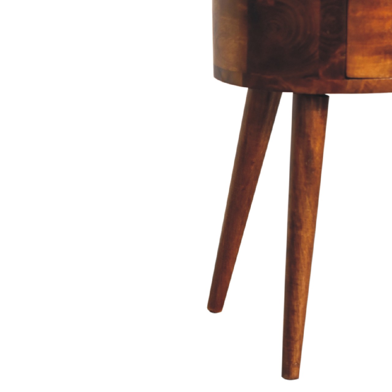 Mini Table de Chevet Arrondie en Bois Châtaignier