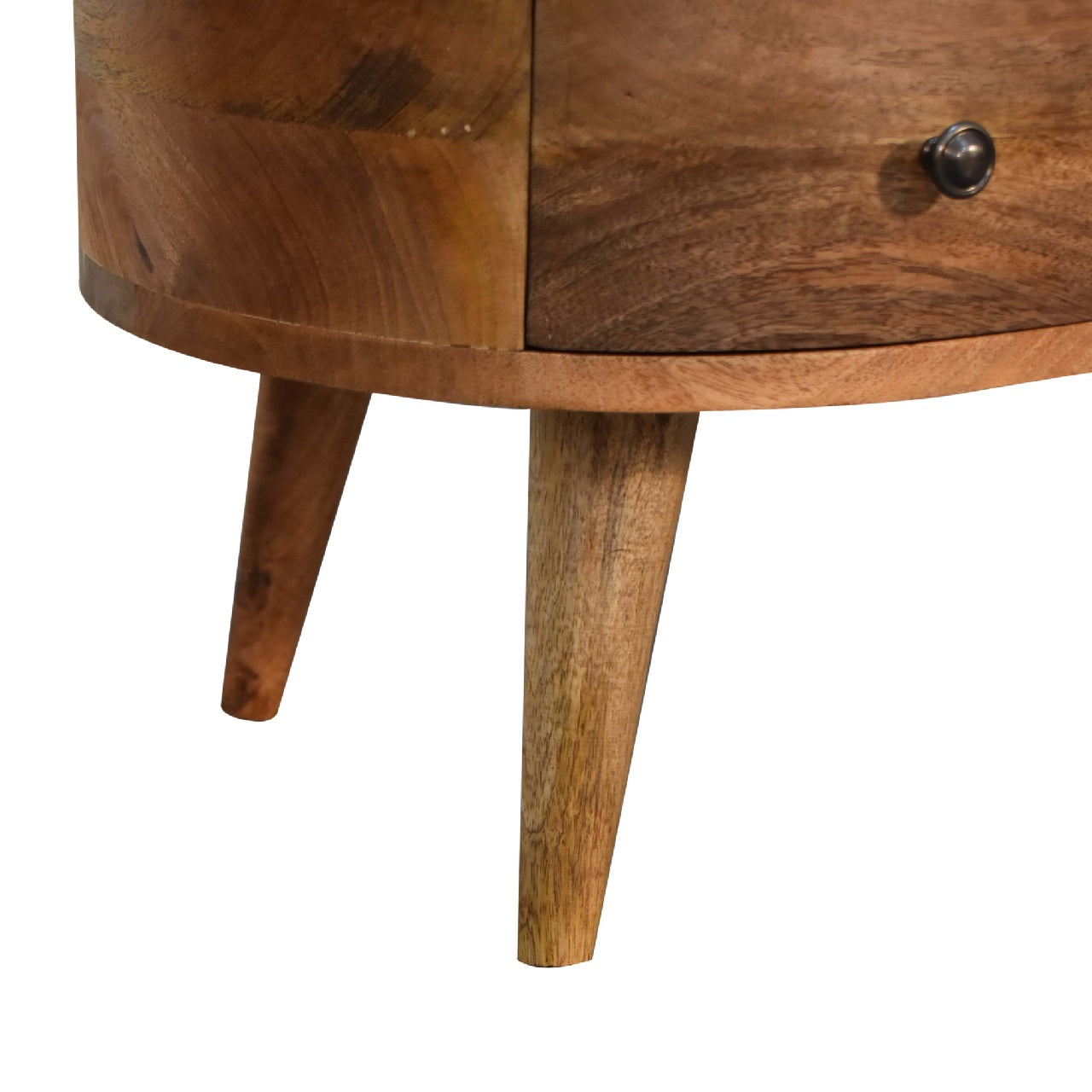 Mini Mesa de Centro de Madera con Acabado Roble y Diseño Ondulado