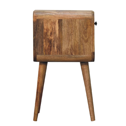 Mini Eiche-Look Kurven Nachttisch Unten