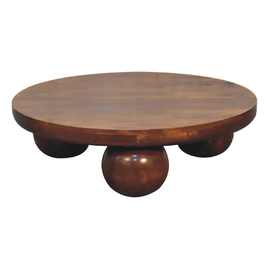 Tavolo Centrale Chestnut con Piedi a Sfera