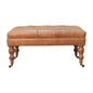 Buffalo Tan Leather Ottoman with Castor Legs
