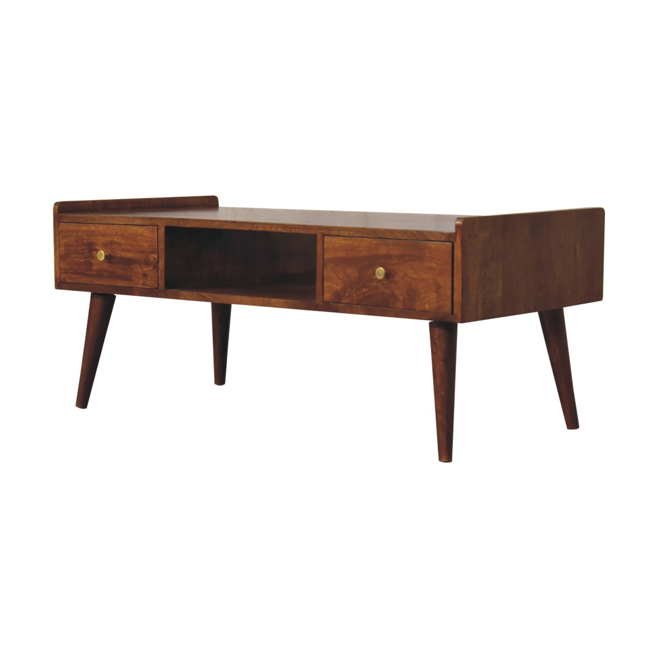 Mueble Multimedia Elevado en Castaño