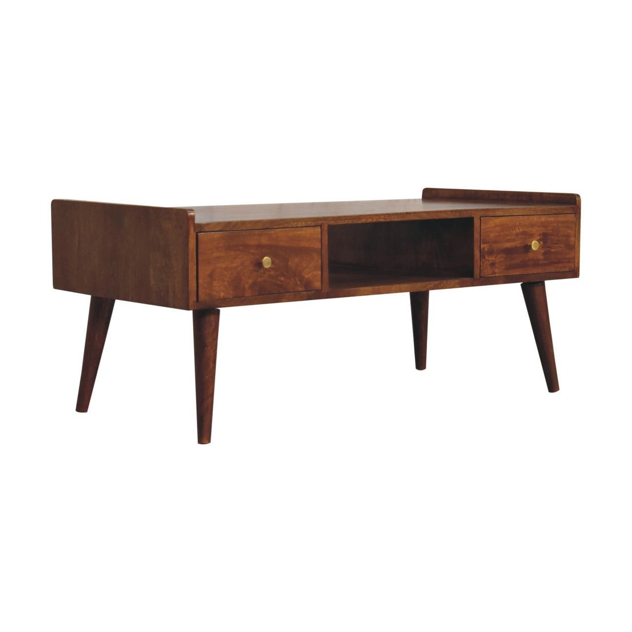 Mueble Multimedia Elevado en Castaño