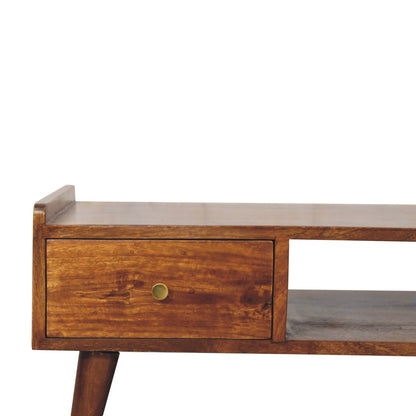 Mueble Multimedia Elevado en Castaño