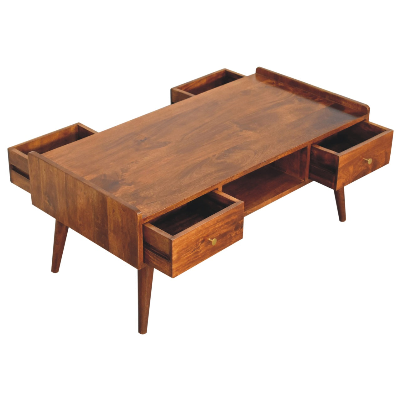 Mueble Multimedia Elevado en Castaño
