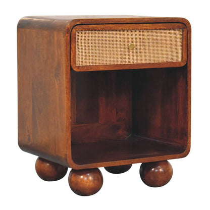 Comodino Intrecciato Aperto Chestnut