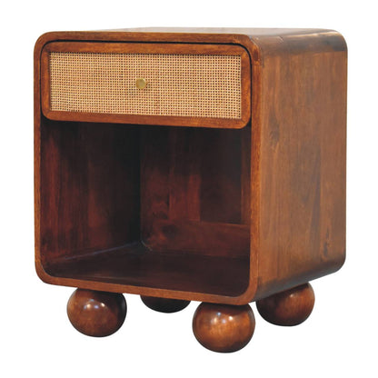 Comodino Intrecciato Aperto Chestnut