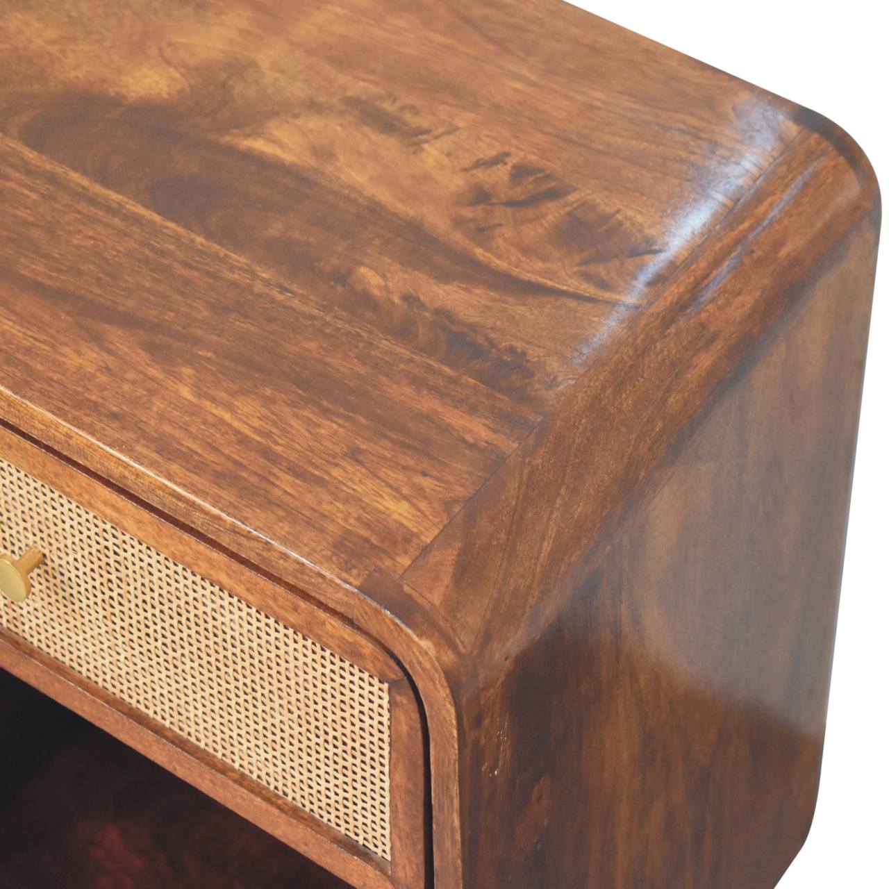 Comodino Intrecciato Aperto Chestnut
