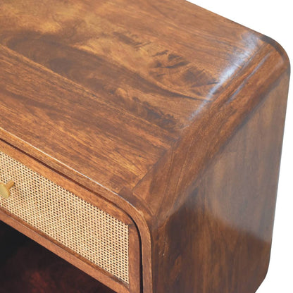 Comodino Intrecciato Aperto Chestnut