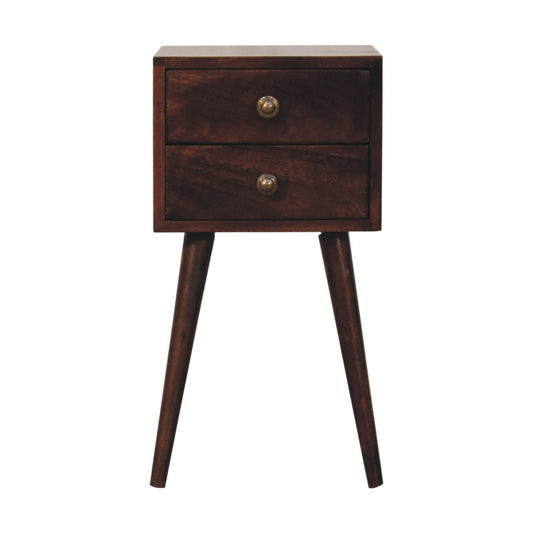 Mini Comodino California Walnut con 2 Cassetti