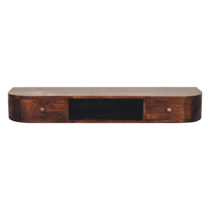 Lunar 2 Drawer Wall Mounted Chestnut Console