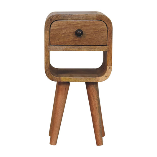 Comodino Curvo Extra Mini Effetto Rovere