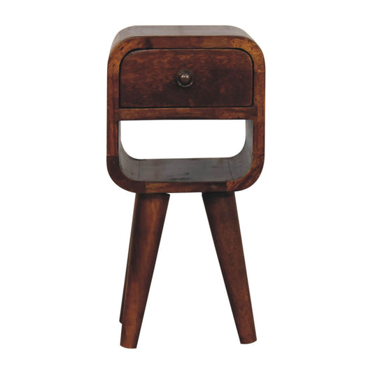 Comodino Extra Mini Curvo Inferiore Finitura Castagno