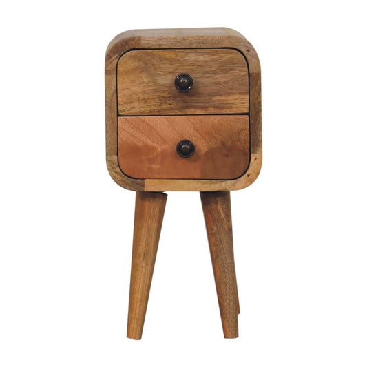 Comodino Extra Mini Curvo Finitura Rovere