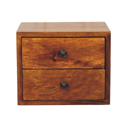 Solis 2-Drawer Chestnut Wall Mounted Nightstand