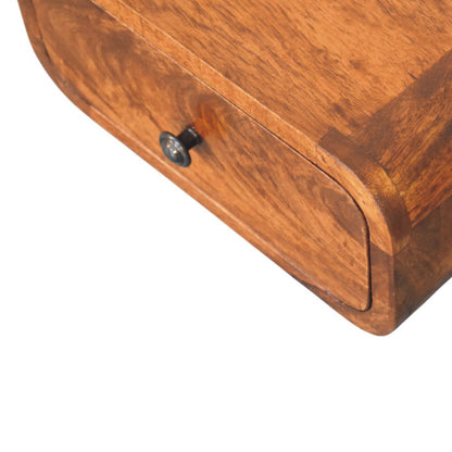 Avora Mini Mesita de Noche de Pared con 1 Cajón en Acabado Castaño
