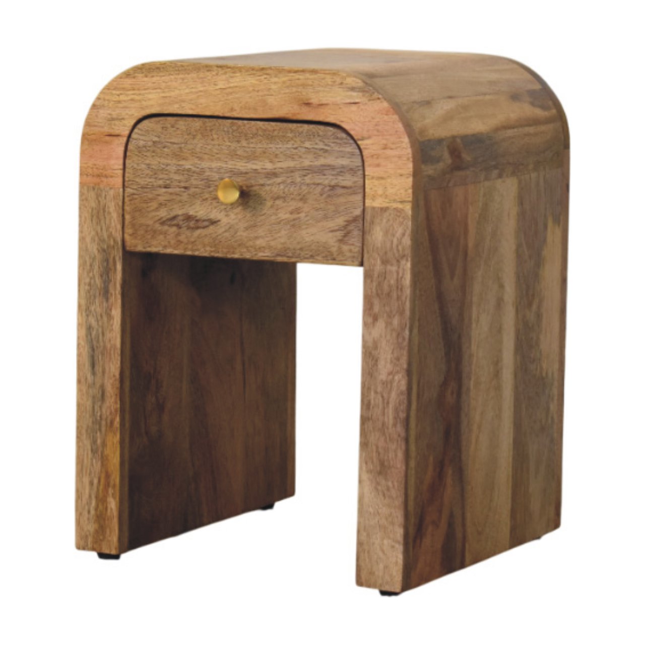 Mesita de Noche Mini Darcy Acabado Oak-ish con Bordes Curvados