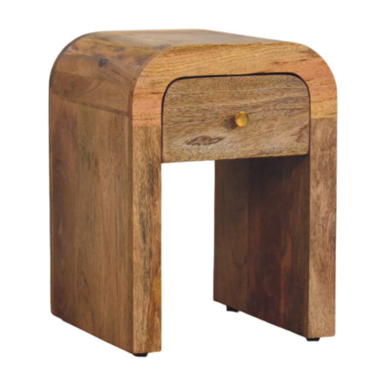 Mesita de Noche Mini Darcy Acabado Oak-ish con Bordes Curvados