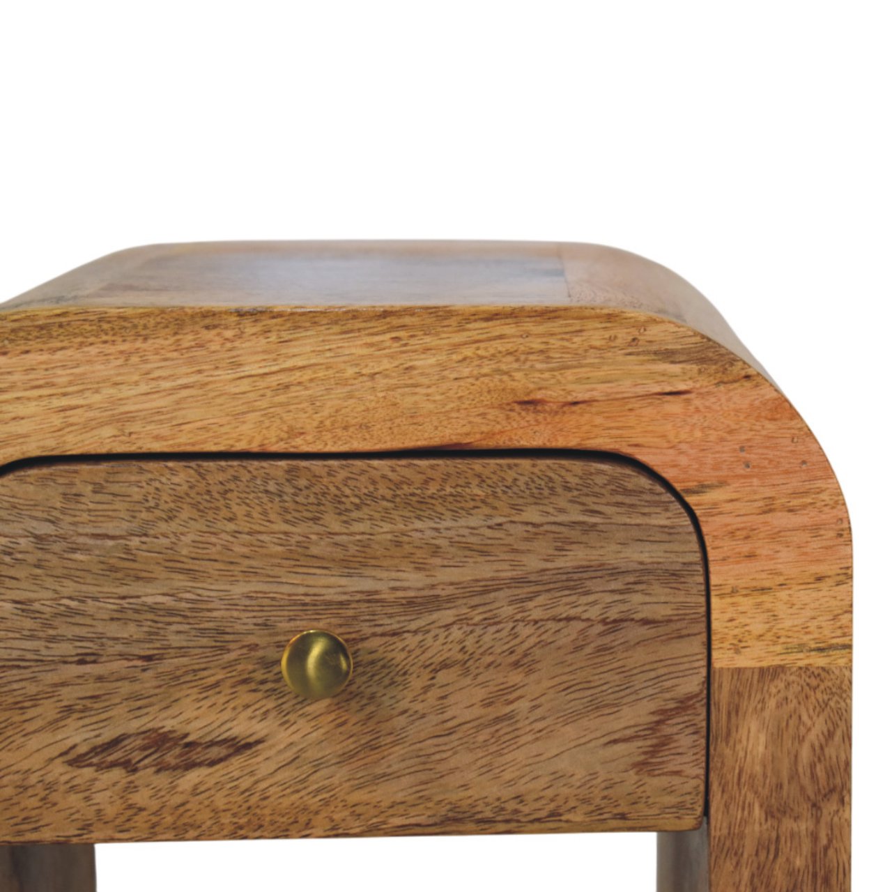 Mesita de Noche Mini Darcy Acabado Oak-ish con Bordes Curvados