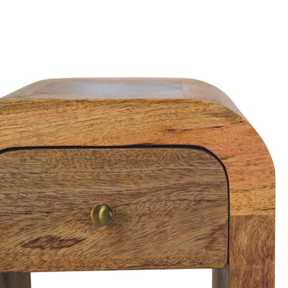 Mesita de Noche Mini Darcy Acabado Oak-ish con Bordes Curvados