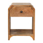 Newton Mini Oak-ish Nightstand with a drawer and open shelf