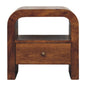 Darcy Chestnut Nightstand with Drawer and open shelf