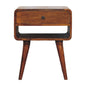 Avora Chestnut Nightstand with Drawer and open slot