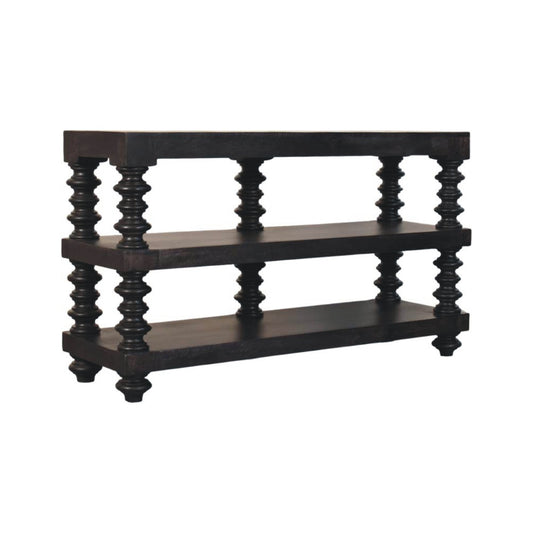 Scaffale Console con Pilastrini in Frassino Carbone