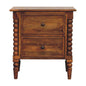 Spindle Leg Amber Oak Nightstand