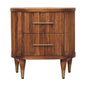 Ribbed Bedside with Brass Accents