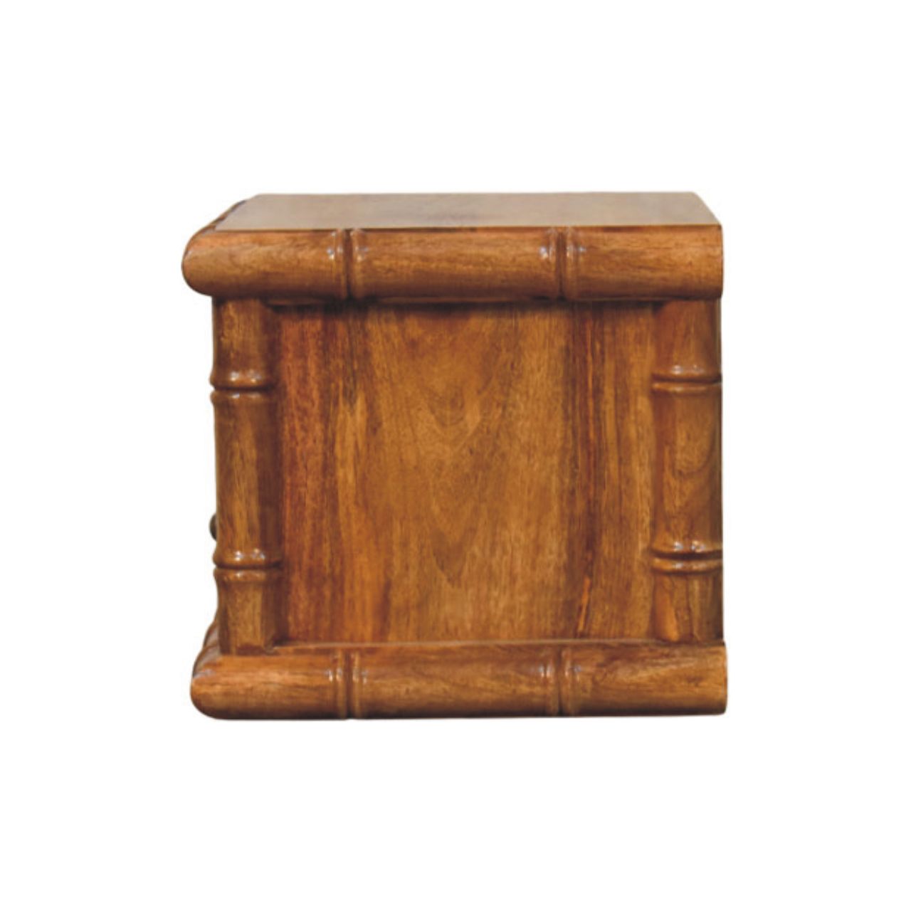Table de Chevet Ouverte Bamboo en Finition Chêne Ambré