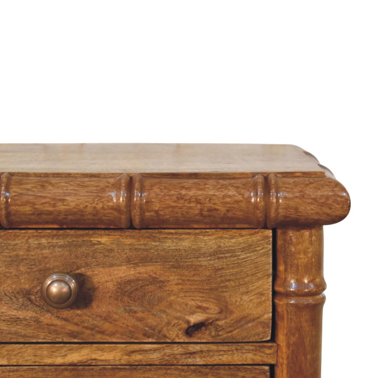 Table de Chevet Bamboo en Finition Chêne Ambré