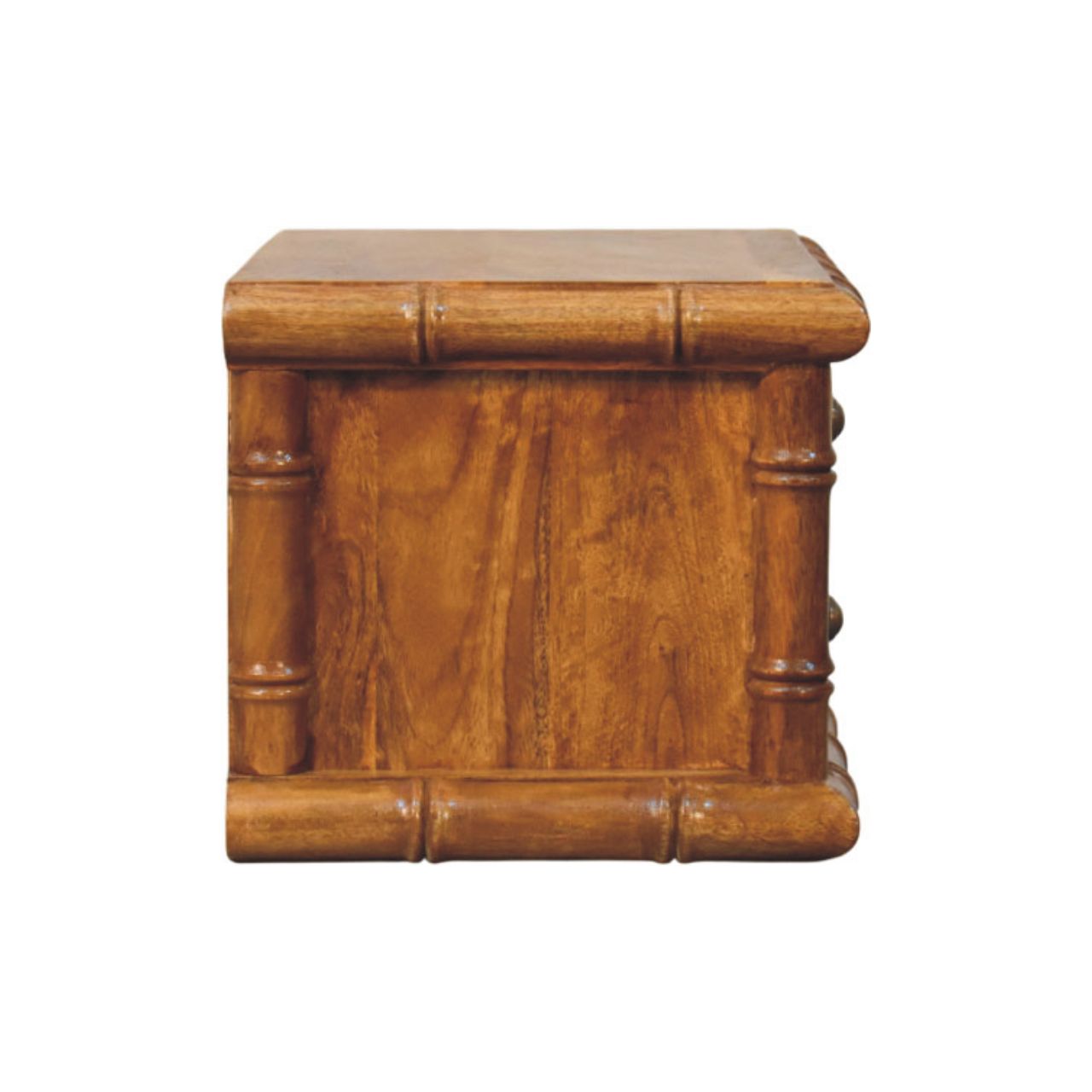 Table de Chevet Bamboo en Finition Chêne Ambré
