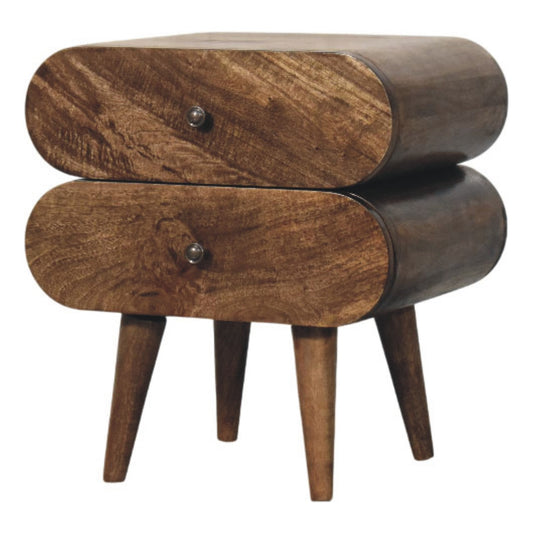 Schmaler Nachttisch mit 2 Schubladen
