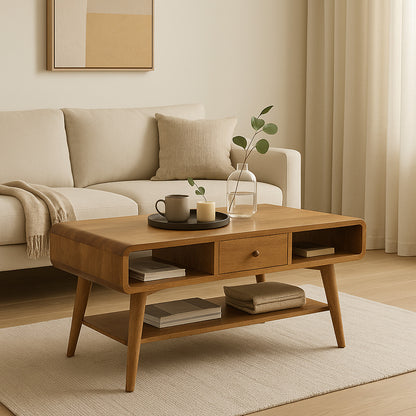 Curved Chestnut Bedside