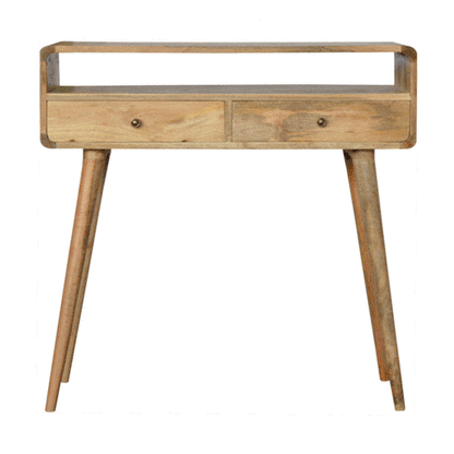 Mesa Console Curva em Carvalho